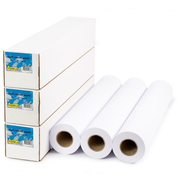 Προσφορά: 3x 123ink Standard ρολό χαρτιού 594 mm (23 ίντσες) x 90 m (80 γραμμάρια) 302093 - 1