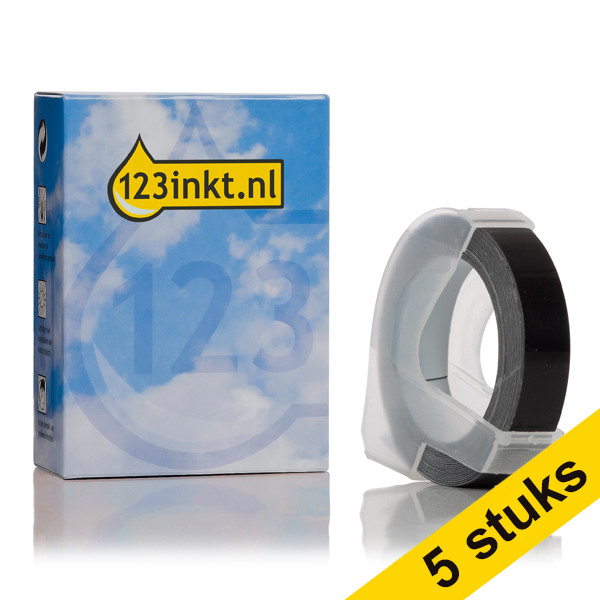 Προσφορά: 5x Dymo S0898130 / 520109 λευκή σε μαύρη ταινία ανάγλυφου (μάρκα οίκου 123inkt) 650522 - 1