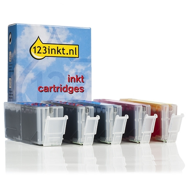 Προσφορά : Canon PGI-570PGBK XL / CLI-571XL: 2 Black + 3 colours 5-pack (123ink) 0318C001C 0331C001C 0332C001C 0333C001C 0334C001C 127135 - 1