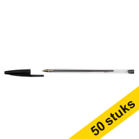 Στυλό διαρκείας 123ink με καπάκι σε έντονο μαύρο χρώμα (50 τεμάχια) 302084