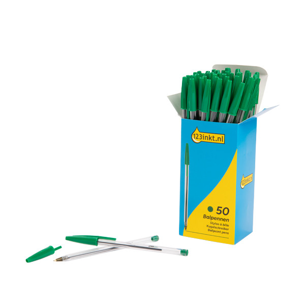 Στυλό διαρκείας 123ink με καπάκι σε ανοιχτό πράσινο χρώμα (50 τεμάχια) 302082 - 2