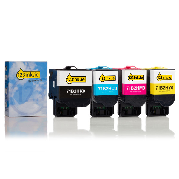 Συμβατά Toner Lexmark 71B2HK0/C0/M0/Y0 BK/C/M/Y (123ink) 4-pack 130297 - 1
