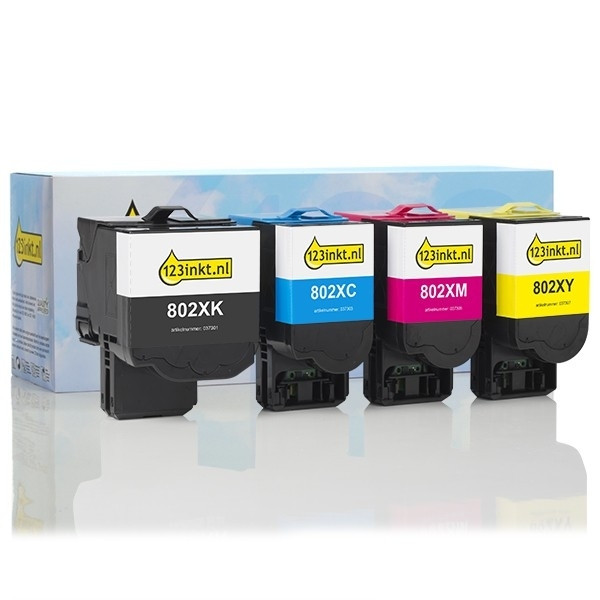 Συμβατά Toner Lexmark 80C2XK0/C0/M0/Y0 BK/C/M/Y (123ink) 4-pack 130286 - 1