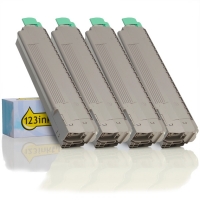 Συμβατά Toner OKI: 43487712, 11, 10, 09 Black + 3 Colours (123ink) 4-pack 130073