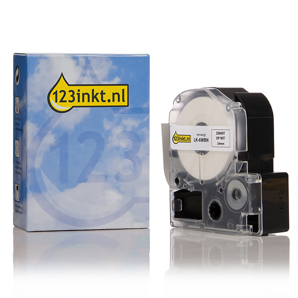 Συμβατή Ταινία Ετικετογράφου Epson LK-6WBN 9m x 24mm Black on White (123ink) C53S656006C 083269 - 1