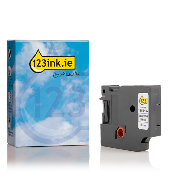 Συμβατή Ταινία Dymo 1805442 IND Rhino Permanent Polyester Black on White 5.5m x 6mm (123ink) 088665 - 1