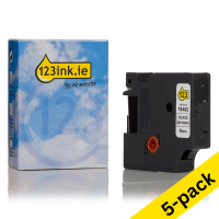 Συμβατή Ταινία Dymo S0718240 / 18482 IND Rhino Permanent Polyester 5,5m x 9mm Black on White (123ink) 5-pack 650590