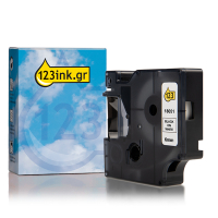 Συμβατή Ταινία Dymo S0718260 / 18051 IND Rhino Θερμοσυστελλόμενη Black on White 1.5m x 6mm (123ink) 088695