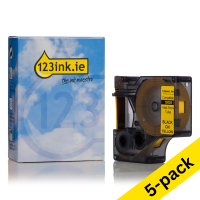 Συμβατή Ταινία Dymo S0718310 / 18056 IND Rhino Heat Shrink 1,5m x 12mm Black on Yellow (123ink) 5-pack S0718310C 650580