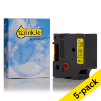 Συμβατή Ταινία Dymo S0718470 / 18433 IND Rhino Vinyl 5,5m x 19mm Black on Yellow (123ink) 5-pack S0718470C 650592