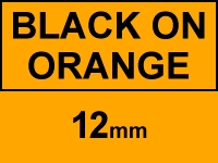 Συμβατή Ταινία Dymo S0718490 / 18435 IND Rhino Vinyl Black on Orange 5.5m x 12mm (123ink) 088615