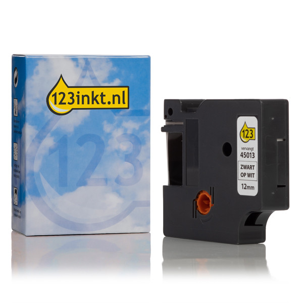 Συμβατή Ταινία Dymo S0720530 / 45013 7m x 12mm Black on White 10-pack (123ink) 2093097C 089169 - 1