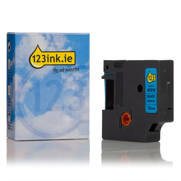 Συμβατή Ταινία Dymo S0720560 / 45016 7m x 12mm Black on Blue (123ink) S0720560C 088213 - 1