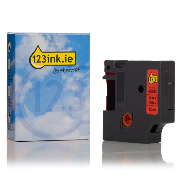 Συμβατή Ταινία Dymo S0720570 / 45017 7m x 12mm Black on Red (123ink) S0720570C 088215 - 1