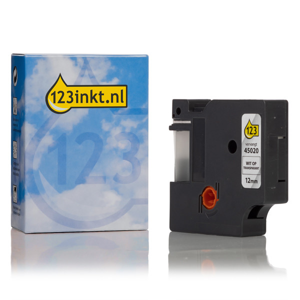 Συμβατή Ταινία Dymo S0720600 / 45020 7m x 12mm White onTransparent (123ink) S0720600C 088221 - 1