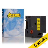 Συμβατή Ταινία Dymo S0720880 / 45808 7m x 19mm Black on Yellow (123ink) 5-pack S0720880C 650588