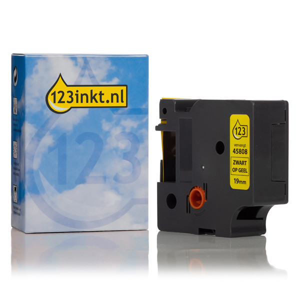 Συμβατή Ταινία Dymo S0720880 / 45808 7m x 19mm Black on Yellow (123ink) S0720880C 088413 - 1