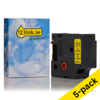Συμβατή Ταινία Dymo S0720980 / 53718 7m x 24mm Black on Yellow (123ink) 5-pack S0720980C 650602