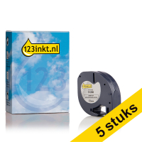 Συμβατή Ταινία Dymo S0721730 / 91208 4m x 12mm Metallic Silver (123ink) 5-pack S0721730C 650569