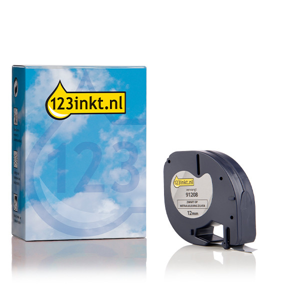 Συμβατή Ταινία Dymo S0721730 / 91208 4m x 12mm Metallic Silver (123ink) S0721730C 088315 - 1