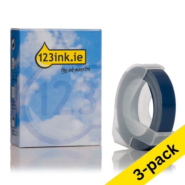 Συμβατή Ταινία Dymo S0898140 3m x 9mm White on Blue (123ink) 3-pack S0898140C 650559 - 1
