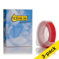 Συμβατή Ταινία Dymo S0898150 3m x 9mm White on Red (123ink) 3-pack S0898150C 650560