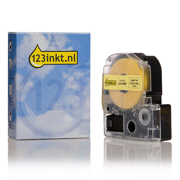 Συμβατή Ταινία Epson LK-4YBP 9m x 12mm Black on Pastel Yellow (123ink) C53S654008C 083185 - 1