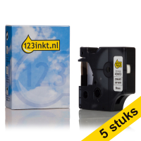 Συμβατή Ταινίια Dymo S0720780 / 43613 7m x 6mm Black on Transparent (123ink) 5-pack S0720780C 650533