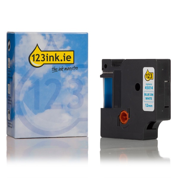 Συμβατή Ταινιία Dymo S0720540 / 45014 7m x 12mm Blue on White (123ink) S0720540C 088209 - 1