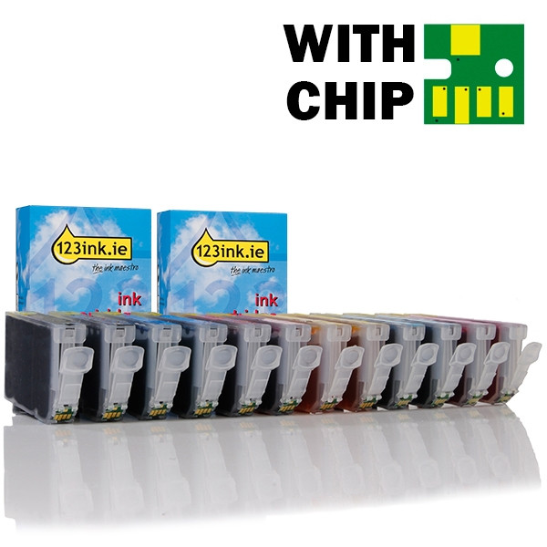 Συμβατό Μελάνι Canon CLI-8 12-pack (123ink) 0620B001C 0621B001C 0622B001C 0623B001C 0624B001C 120821 - 1