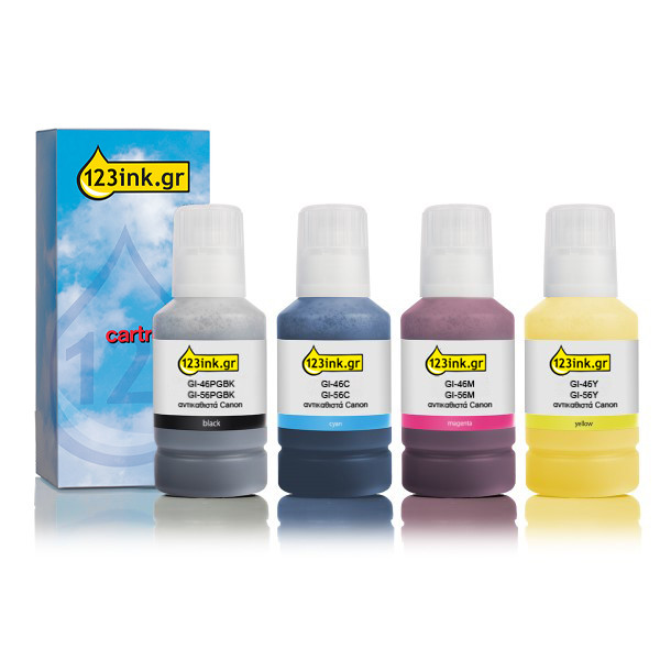 Συμβατό Μελάνι Canon GI-46 Black + 3 Colours (123ink) 127168 - 1