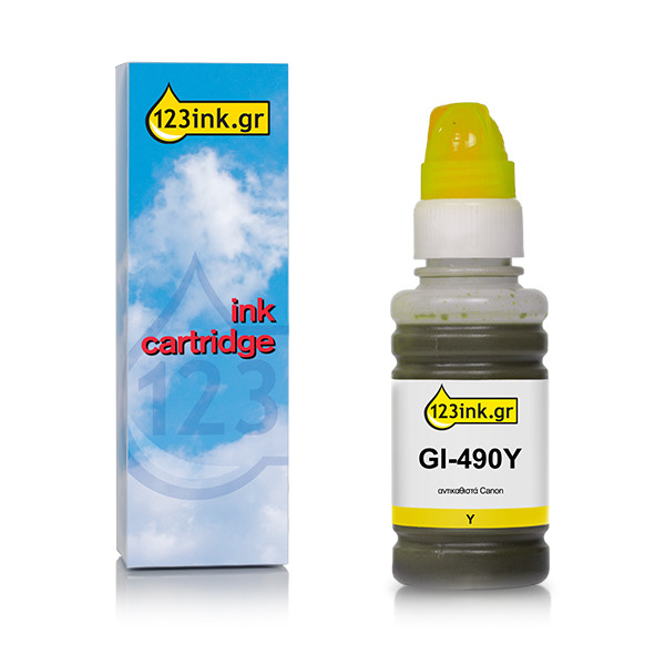 Συμβατό Μελάνι Canon GI-490Y Yellow (123ink) 011679 - 1