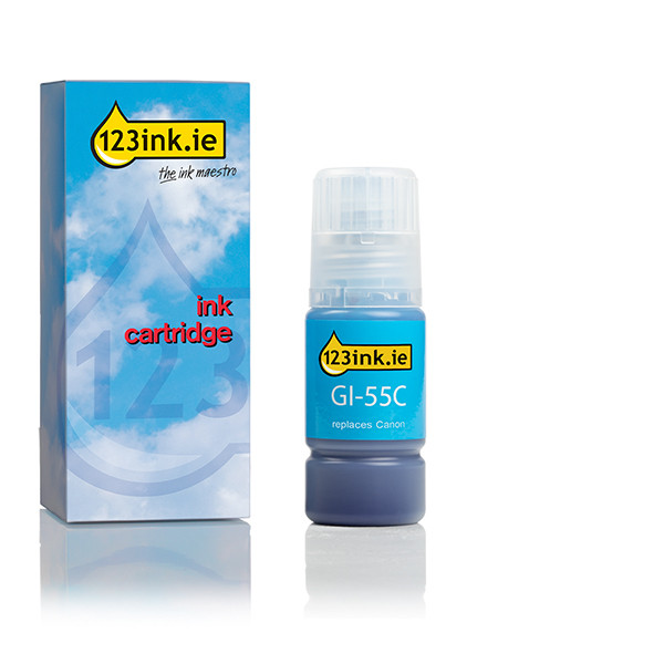 Συμβατό Μελάνι Canon GI-55C Cyan (123ink) 017635 - 1