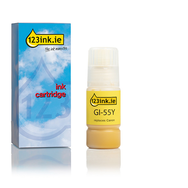 Συμβατό Μελάνι Canon GI-55Y Yellow (123ink) 017639 - 1