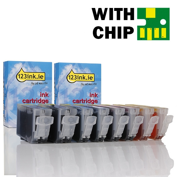 Συμβατό Μελάνι Canon PGI-5BK / CLI-8C/M/Y 8-pack (123ink) 0621B001C 0622B001C 0623B001C 0628B001C 127110 - 1