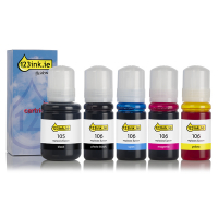 Συμβατό Μελάνι Epson 105/106 BK/PBK/C/M/Y 5-pack (123ink) C13T00Q140C C13T00R140C C13T00R240C C13T00R340C C13T00R440C 127045