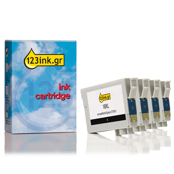 Συμβατό Μελάνι Epson 18XL (T1816) BK/C/M/Y  High Capacity  4-pack (123ink) C13T18164010C C13T18164012C 026487 - 1