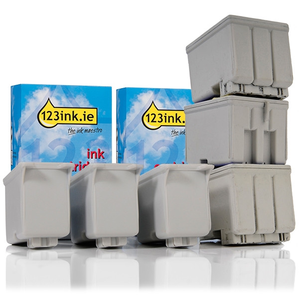Συμβατό Μελάνι Epson T019 Black + T052 Colour 6-pack (123ink) C13T01940110C C13T05204010C 110350 - 1
