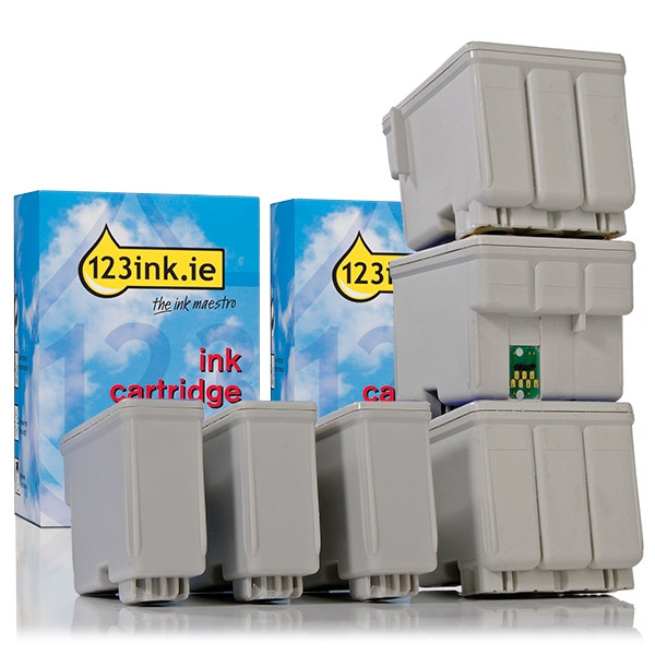 Συμβατό Μελάνι Epson T036 Black + T037 Colour 6-pack (123ink) C13T03614010C C13T03704010C 110430 - 1