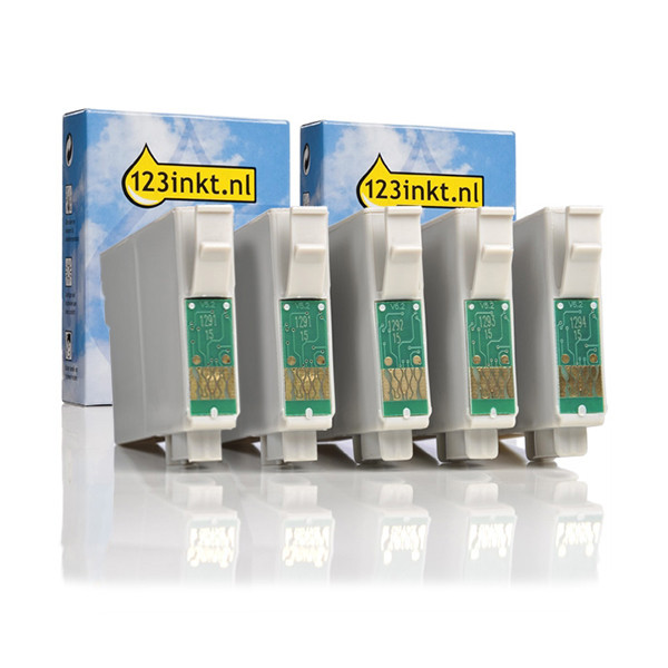 Συμβατό Μελάνι Epson T12952 High Capacity 2 Black + 3 Colours (123ink) 5-pack 160851 - 1