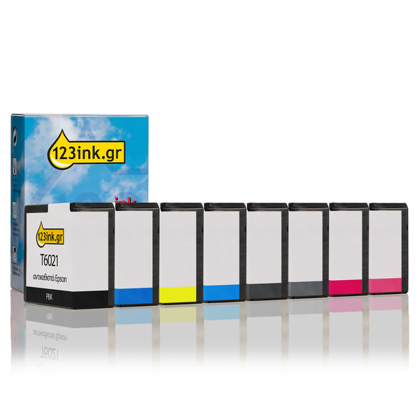 Συμβατό Μελάνι Epson T602 series 8-pack (123ink) C13T602100C C13T602200C C13T602400C C13T602500C C13T602700C 130114 - 1