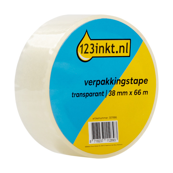 Ταινία συσκευασίας 123ink διαφανής 38 mm x 66 m (1 ρολό) 301986 - 1