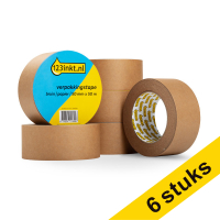 Ταινία συσκευασίας 123inkt καφέ χαρτί 50 mm x 50 m (5+1 ΔΩΡΟ) 302010
