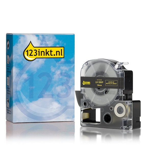 Ταινία Epson LK-5BKP Gold on Metallic Black 18 mm (123ink) 084445 - 1