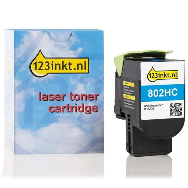 Τόνερ κυανό υψηλής χωρητικότητας Lexmark 802HC (80C2HC0) (έκδοση 123ink) 037295 - 1