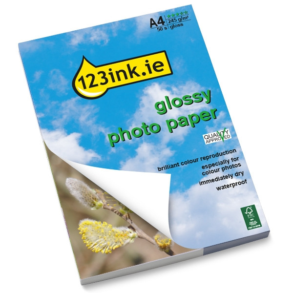 Φωτογραφικό χαρτί υψηλής γυαλάδας 123ink, A4, 230 g (50 φύλλα) Q5437AC 064070 - 1