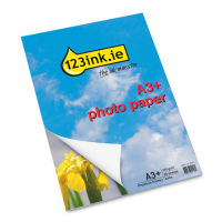 Φωτογραφικό χαρτί 123ink υψηλής ποιότητας, γυαλιστερό σατινέ, A3+, 210 γρ. (20 φύλλα)  064168