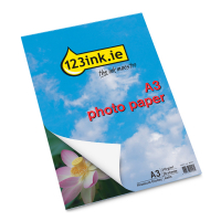 Φωτογραφικό χαρτί 123ink υψηλής ποιότητας, γυαλιστερό σατινέ, A3, 210 γρ., (20 φύλλα) 064167