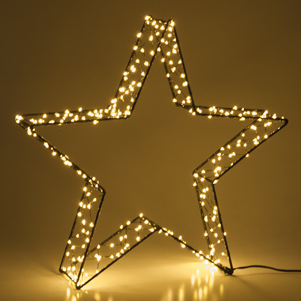 123LED Χριστουγεννιάτικο αστέρι 3D 36 cm εξαιρετικά ζεστό λευκό & ζεστό λευκό 300 φώτα μαύρο LDR07266 - 3