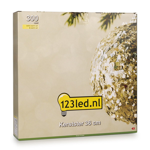 123LED Χριστουγεννιάτικο αστέρι 3D 36 cm εξαιρετικά ζεστό λευκό & ζεστό λευκό 300 φώτα μαύρο LDR07266 - 5